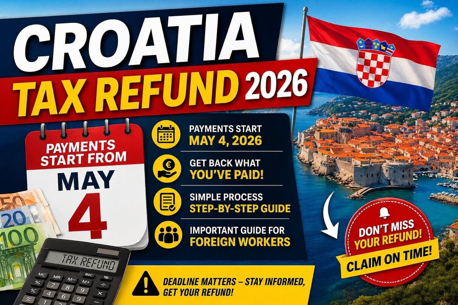 Croatia Tax Refund 2026 – Payments Start from May 4 (Important Guide for Foreign Workers)