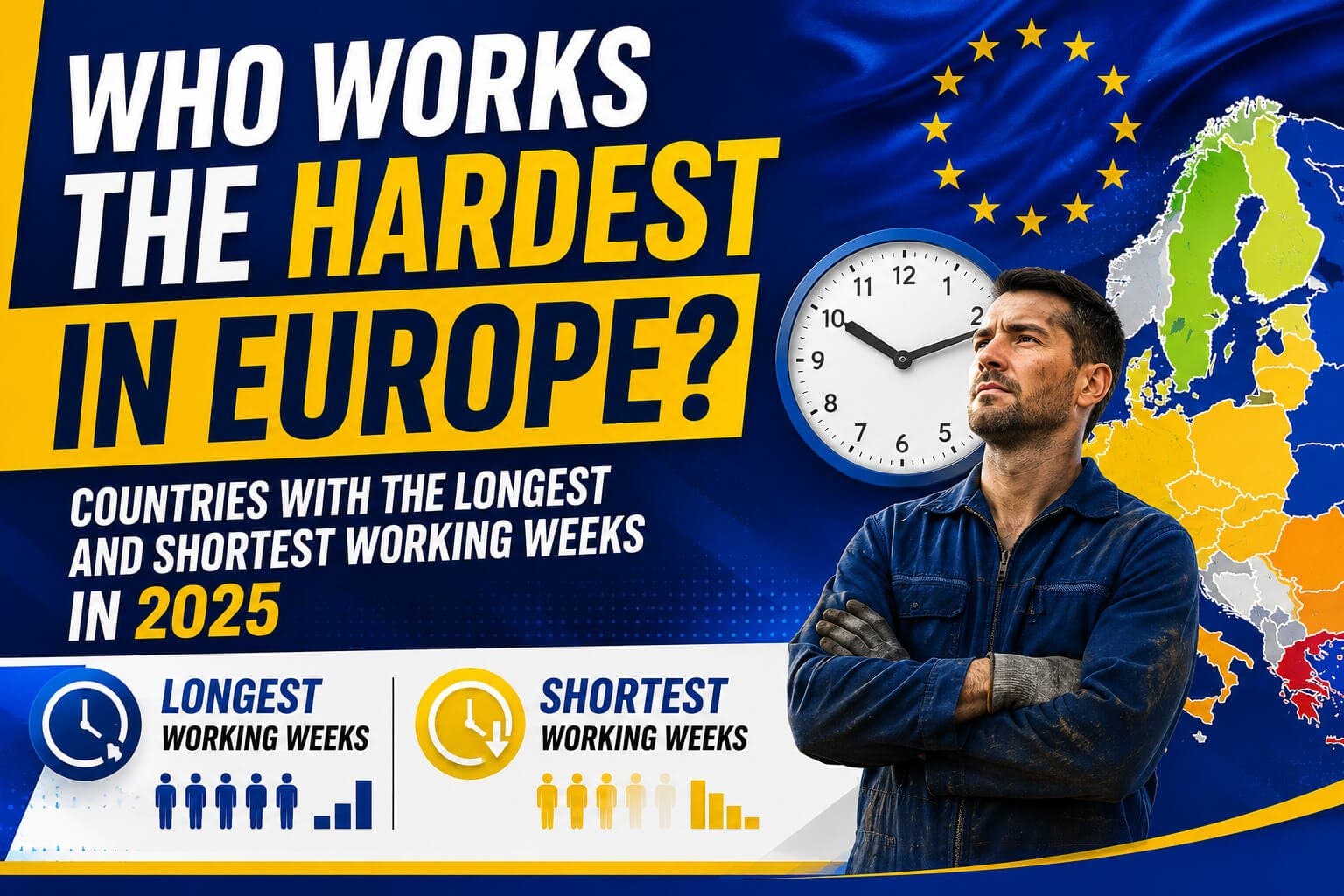 Who Works the Hardest in Europe? Countries With the Longest and Shortest Working Weeks in 2025